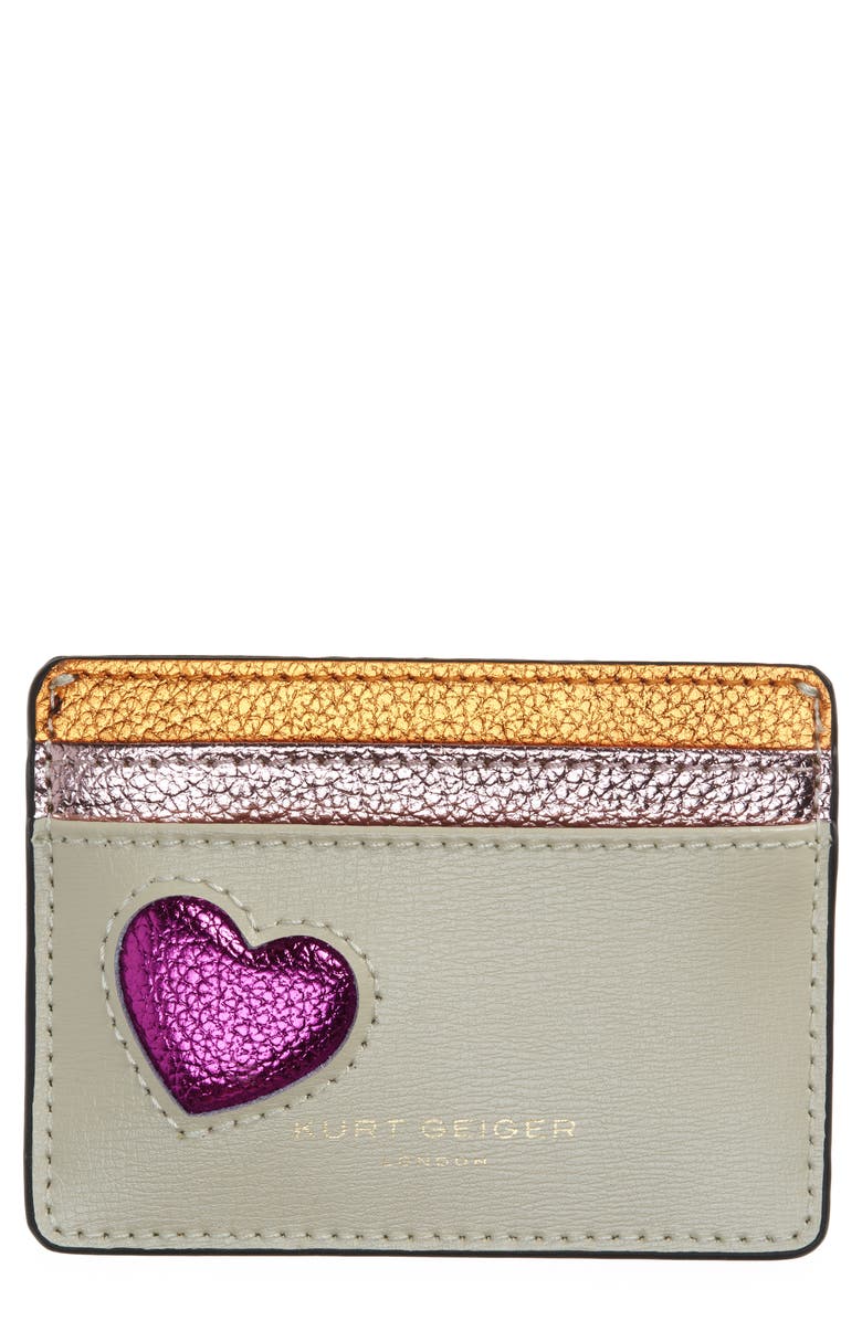 Kurt Geiger London Leather Card Holder, Main, color, 