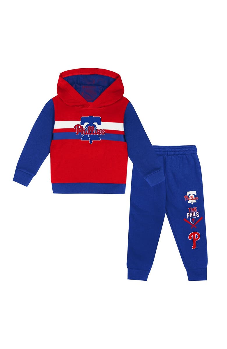 Outerstuff Toddler Red/Royal Philadelphia Phillies Wind Up Pullover Hoodie and Sweatpants Set, Main, color, Red