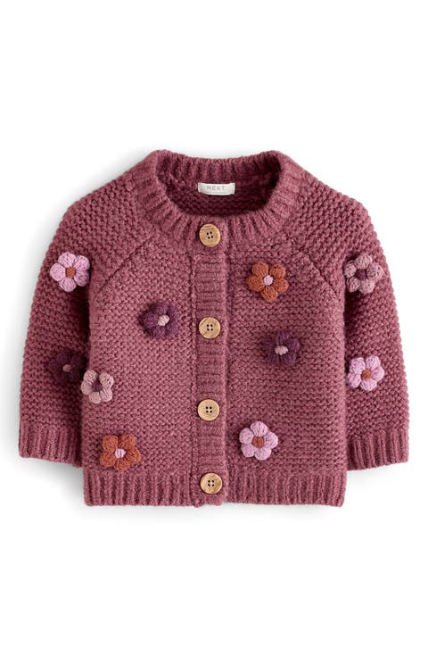 Soft Knit Lace Flower-Embellished Pink Sweater Soft Knit Lace Flower-Embellished Pink Sweater