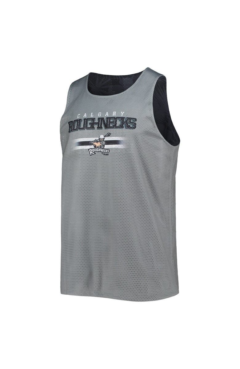 FOCO Men's FOCO Black/Gray Calgary Roughnecks Reversible Mesh Tank Top, Alternate, color, Black