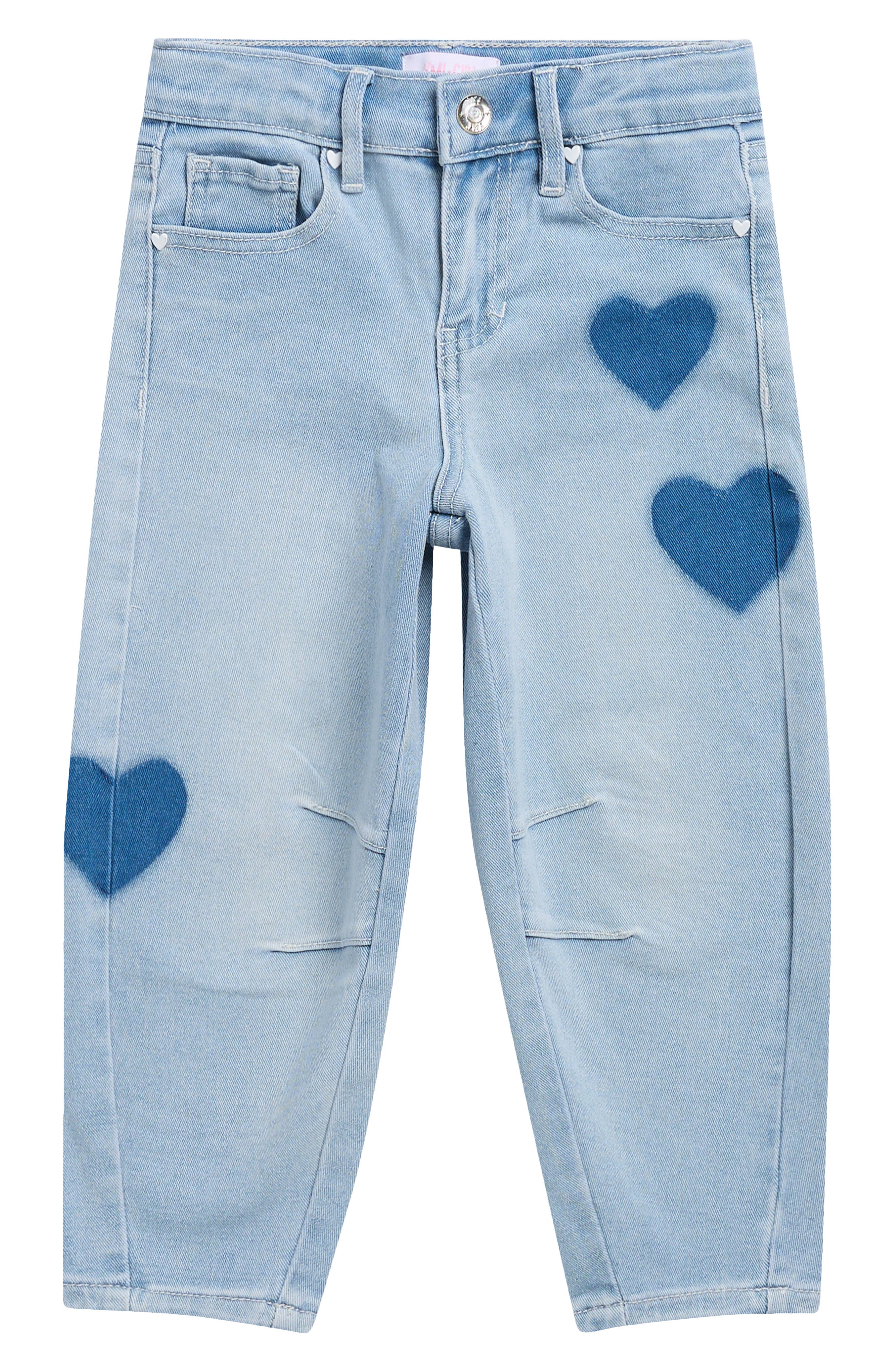 Ymi Kids' Heart Barrel Leg Jeans In Light Wash