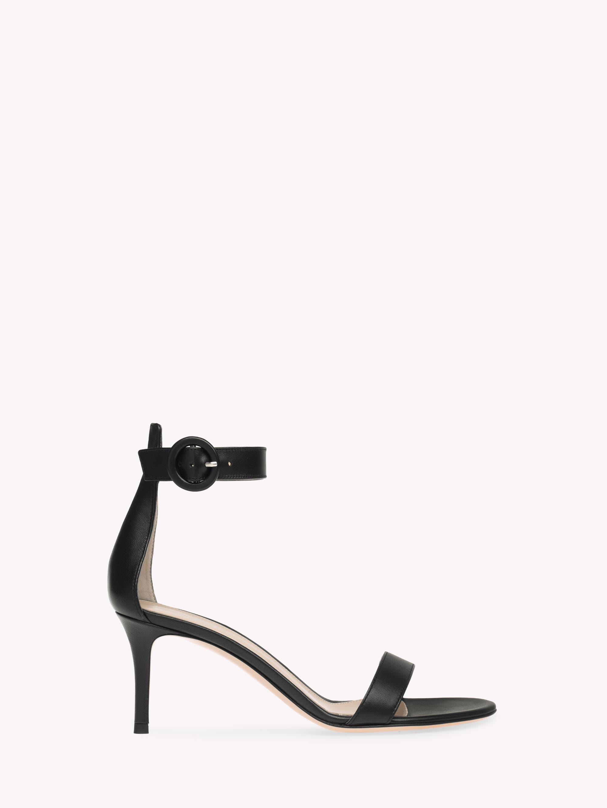 Gianvito Rossi Portofino 70 Sandal, Main, color, Black Leather