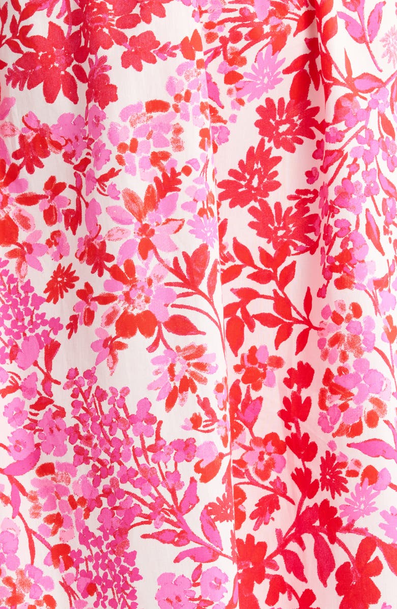 SUGARLIPS Reidy Floral Samia Smocked Minidress, Alternate, color, Pink-Red