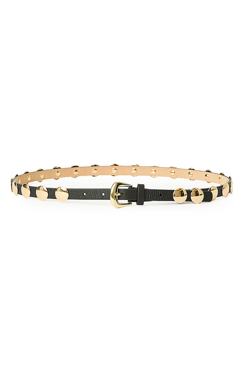 B-Low the Belt Ames Studded Leather Belt, Main, color, Black/ Gold