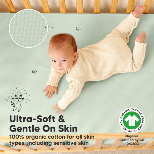 Keababies 2-pack Quin Protect+ Waterproof Crib Mattress Protector In Aloe