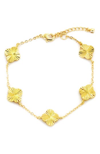 Panacea Clover Station Bracelet In Gold