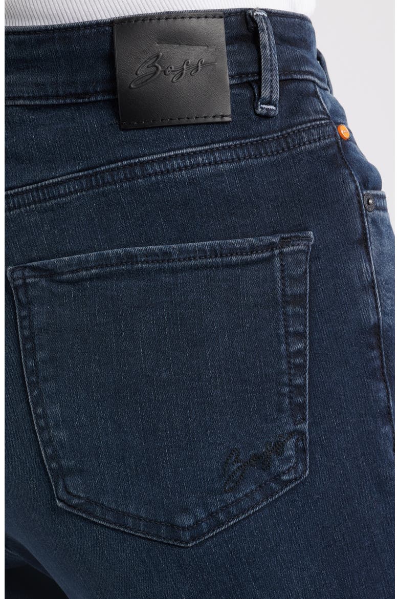 Rosa Side Slit Bootcut Jeans, Alternate, color, DARK BLUE