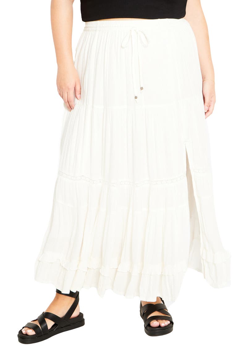 Aurora Tiered Maxi Skirt, Main, color, IVORY