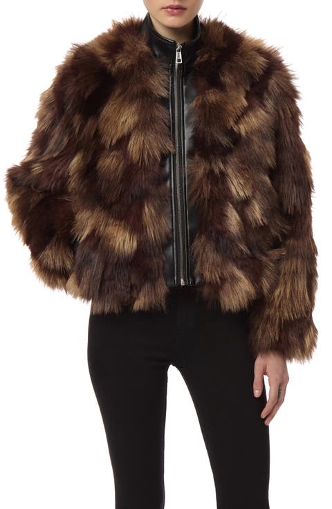 Lillet Patchwork Faux Fur Bomber Jacket