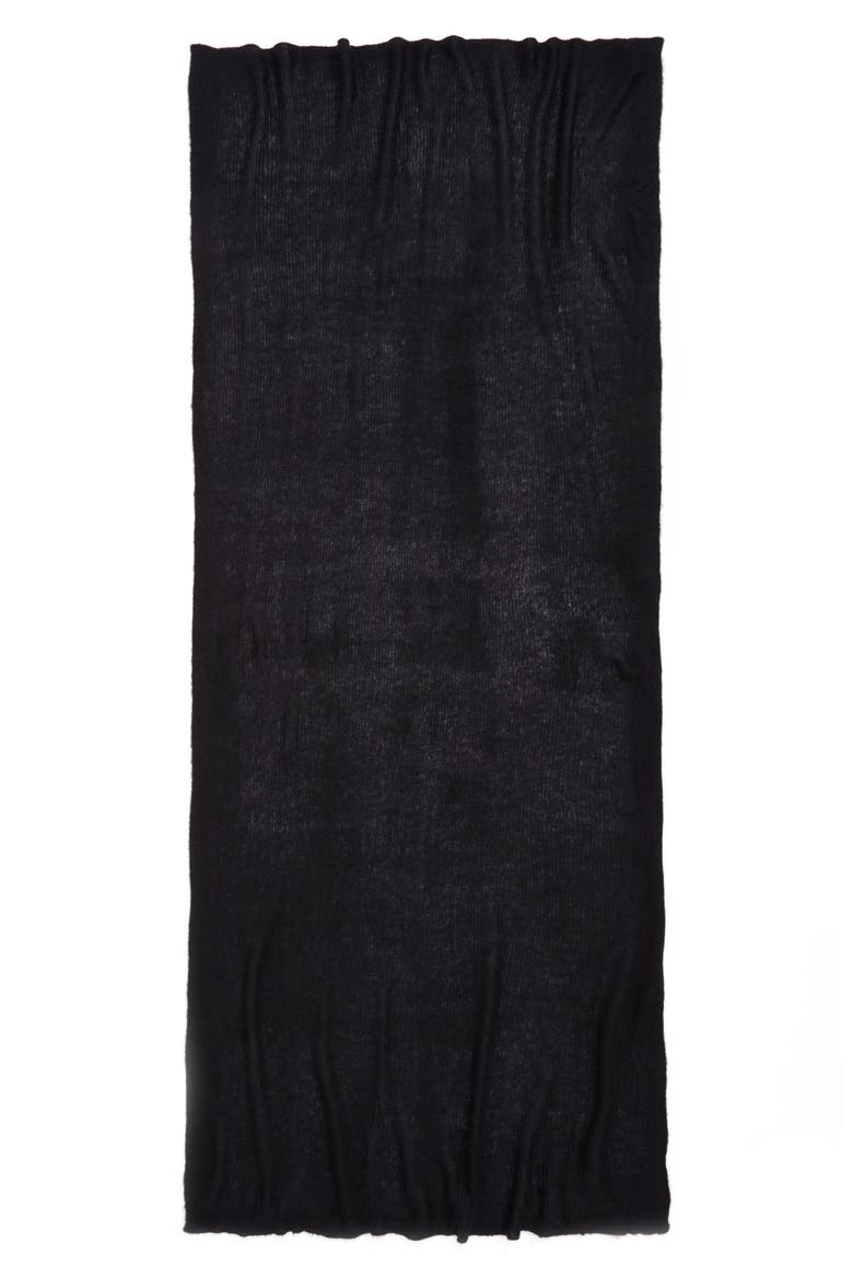 Kennedy Waffle Knit Scarf, Alternate, color, BLACK