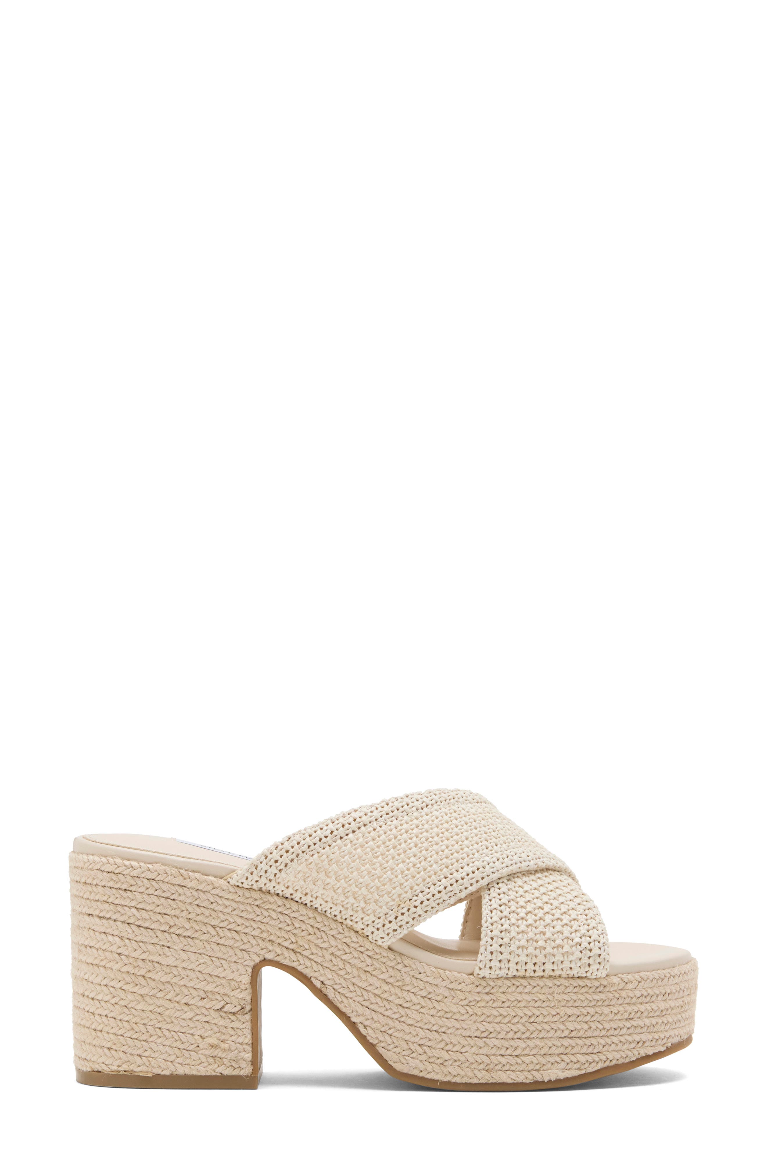 Truthful Platform Slide Sandal, Alternate, color, NATURAL