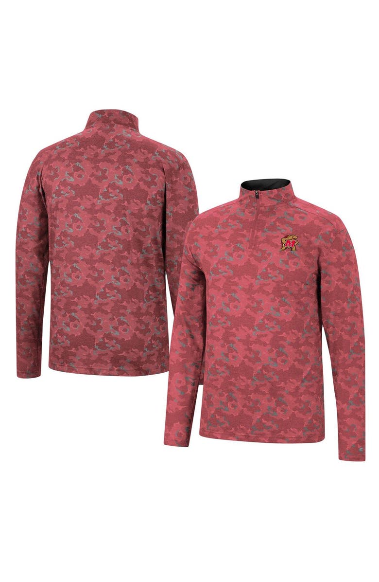 COLOSSEUM Men's Colosseum Red Maryland Terrapins Tivo Quarter-Zip Jacket, Main, color, 