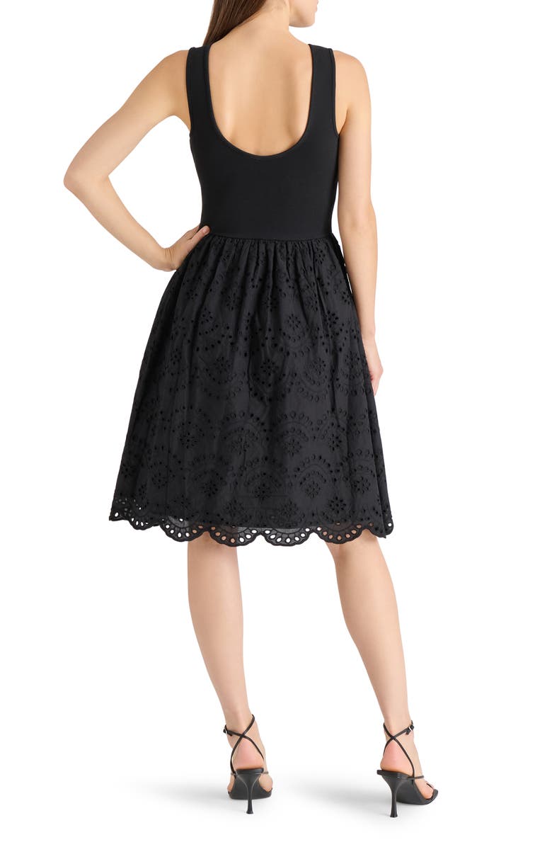 Steve Madden Julian Mixed Media Cotton Dress, Alternate, color, 