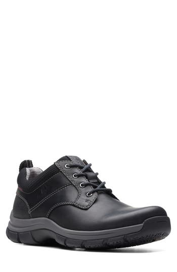 Clarks Men's Collection Walpath Leather Low Top Lace Up Sneaker In Black