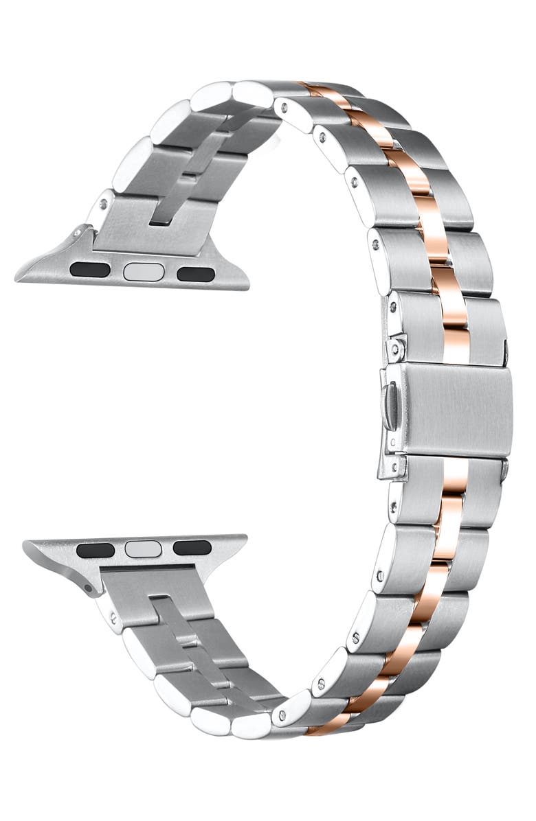 Posh Tech Sophie Stainless Steel Apple Watch<sup>®</sup> Watchband, Alternate, color, Silver/ Rose Gold