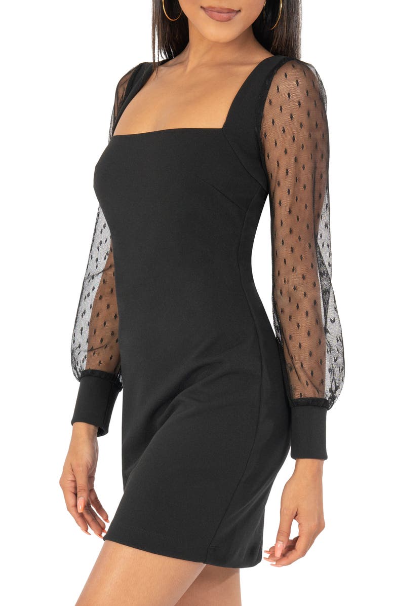 Speechless Sheer Sleeve Body-Con Dress, Alternate, color,