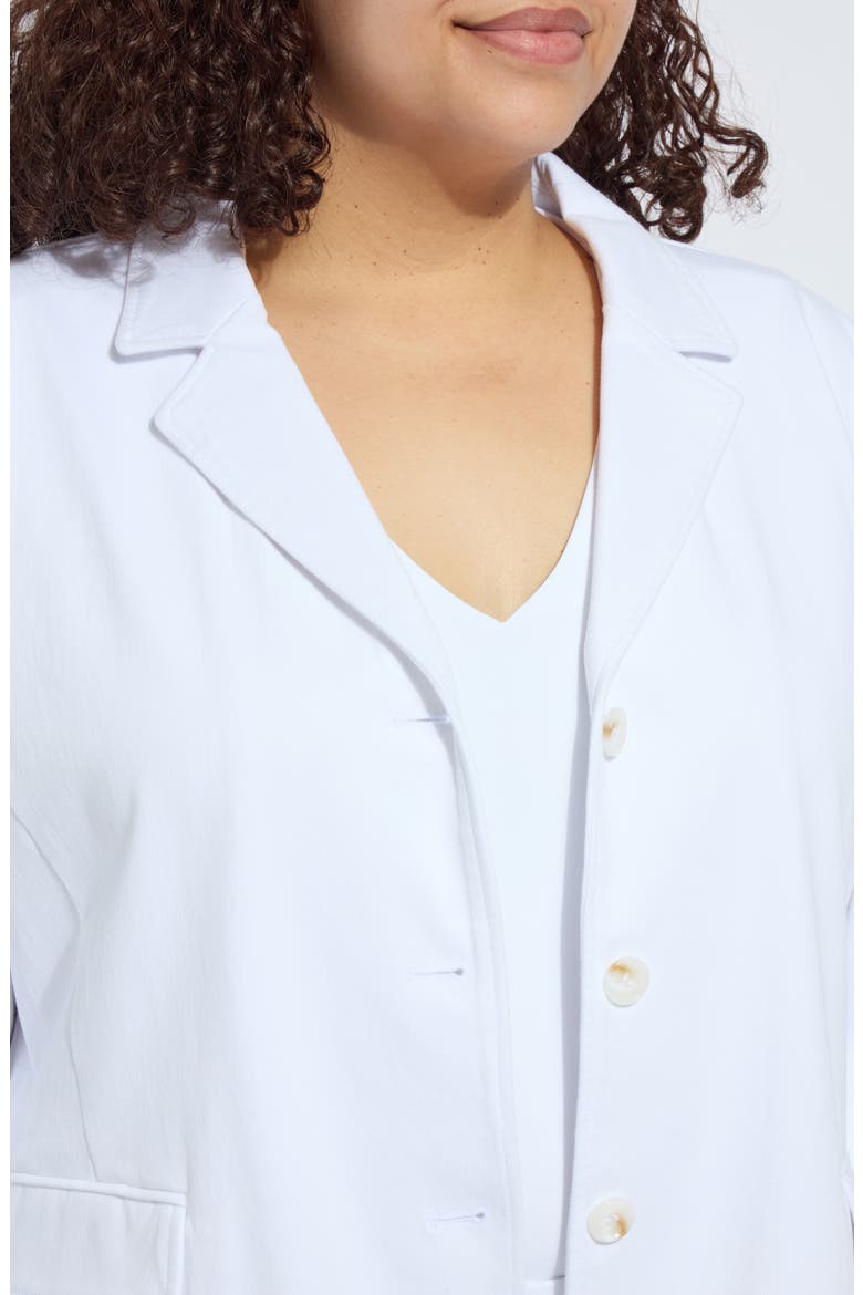'Lyssentials Della Bracelet Sleeve Blazer, Alternate, color, WHITE