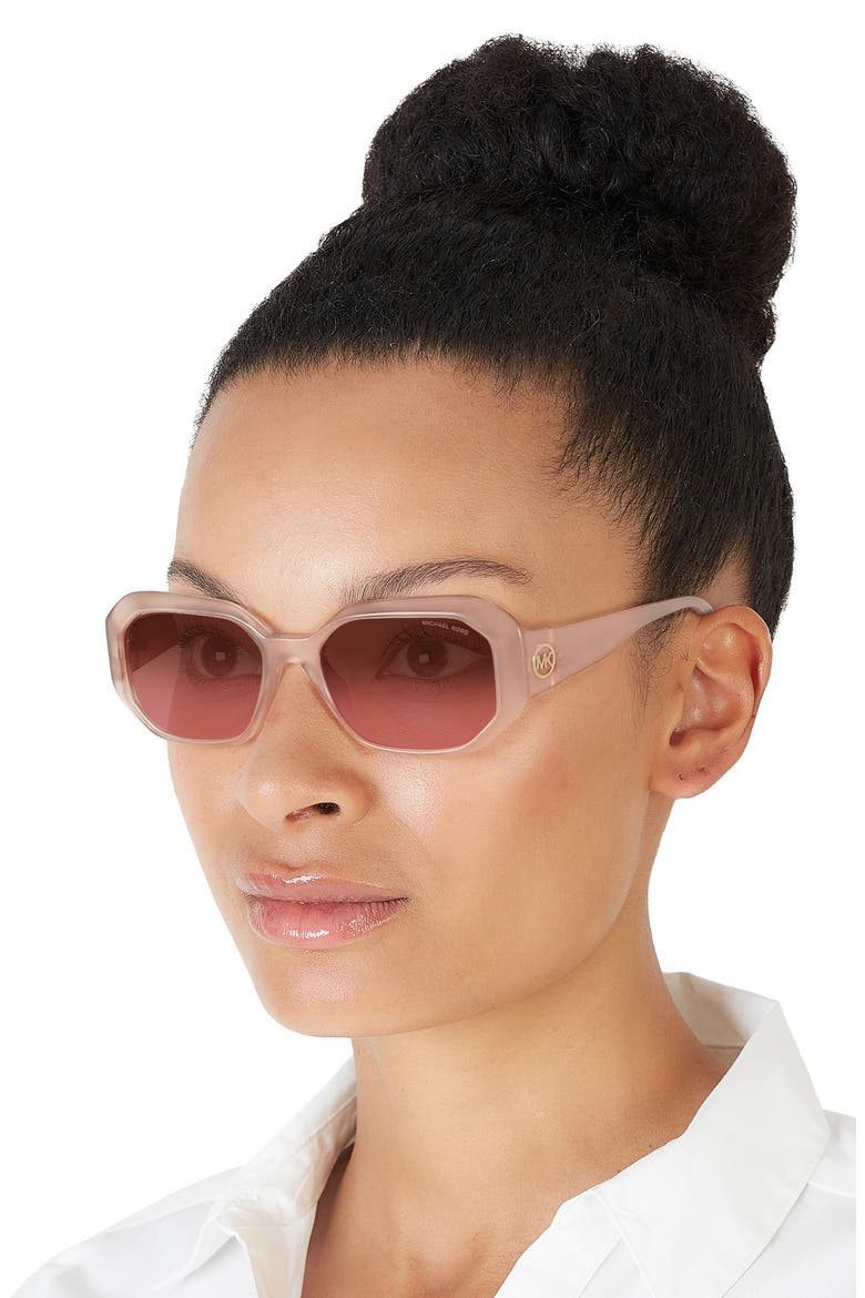 54mm Irregular Sunglasses, Alternate, color, LIGHT SAND / BROWN ROSE