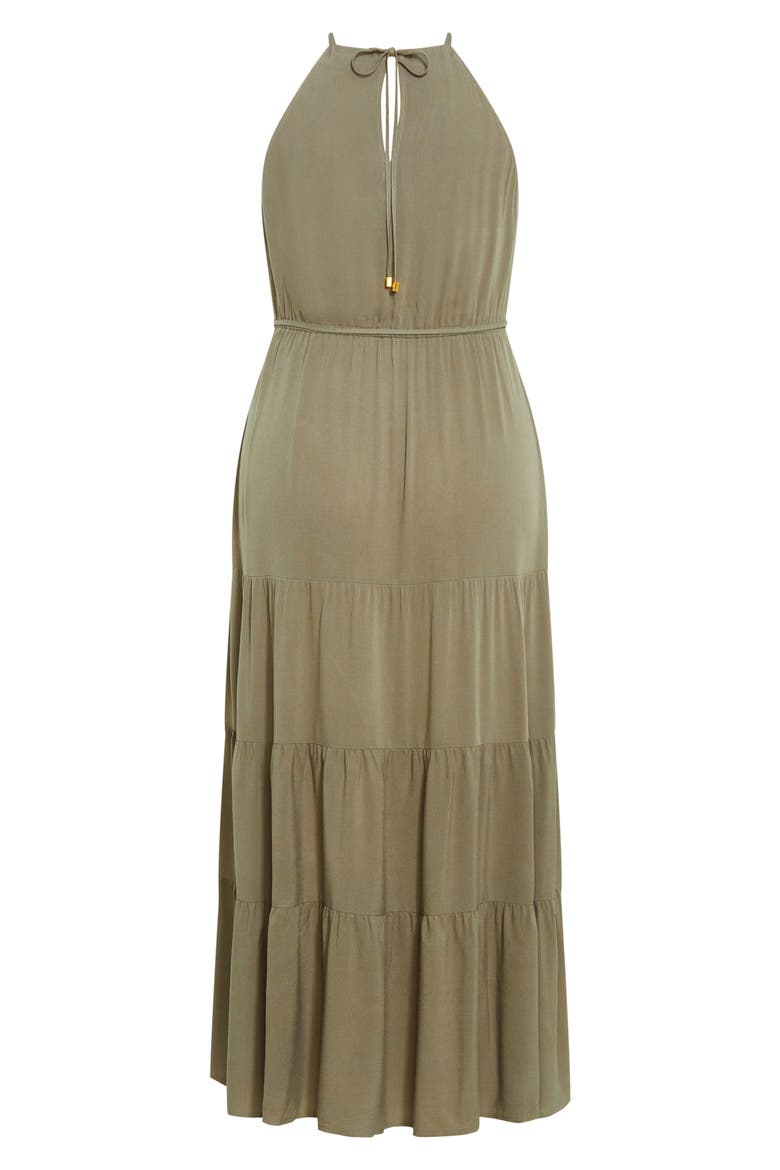Stacey Keyhole Tiered Maxi Dress, Alternate, color, OLIVE