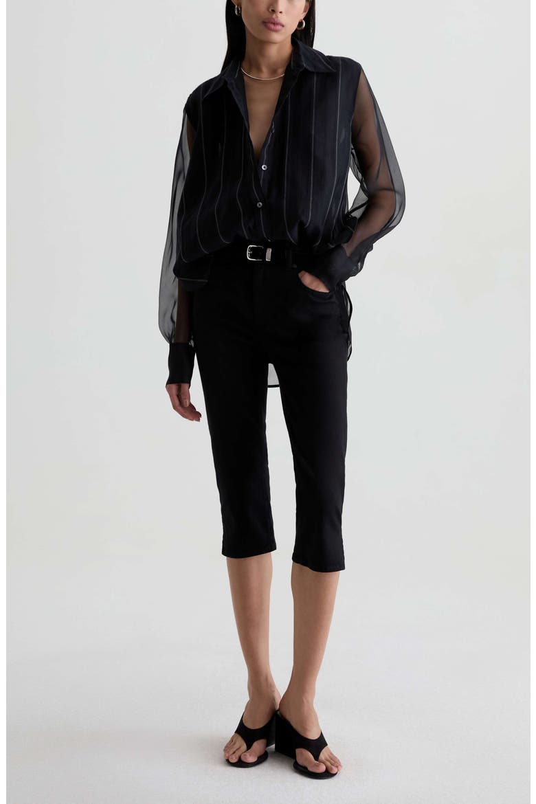 Sawtelle Pinstriped Cotton & Silk Shirt, Alternate, color, DAY TO NIGHT