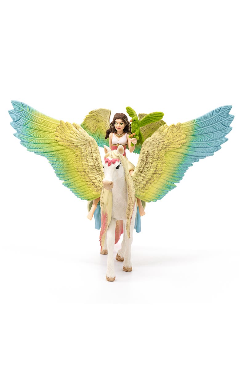 Schleich Bayala Fairy Surah With Glitter Pegasus 3 Piece Figurine Playset, Alternate, color, Multicolored