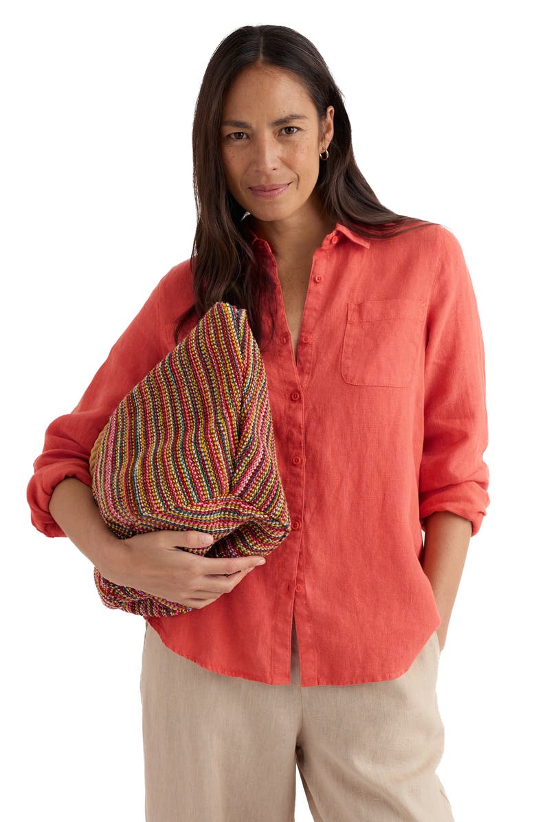 Seasalt Cornwall Hazel Branch Linen Button-Up Shirt, Alternate, color, 