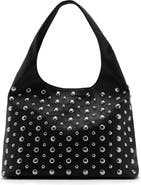 MANGO TEEN Stud Faux Leather Sack Shoulder Bag