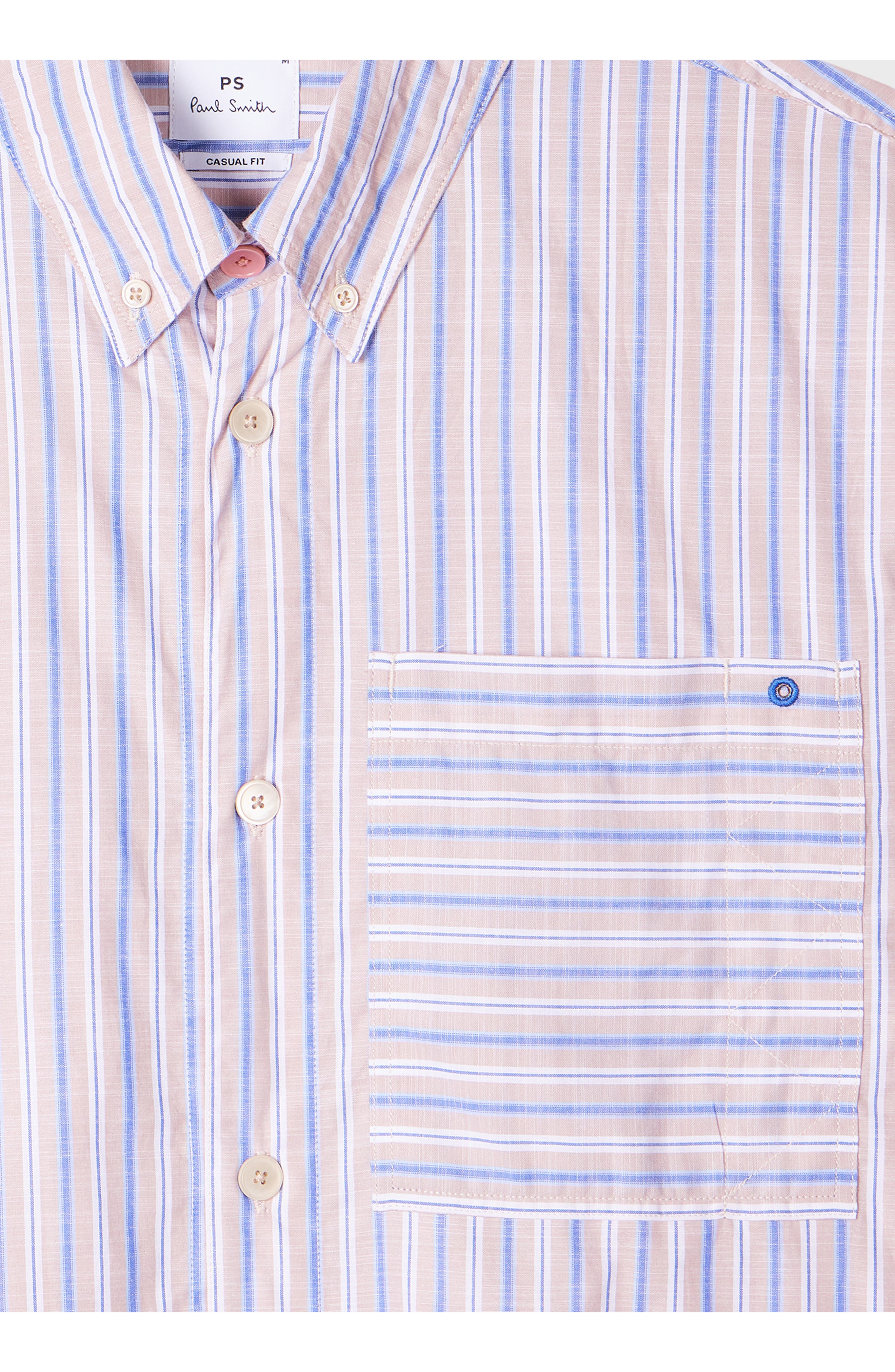 Casual Fit Stripe Cotton Camp Shirt - image 2