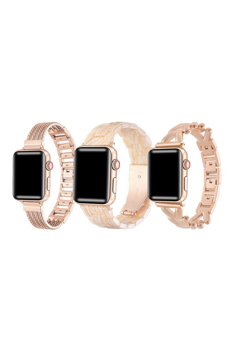 Caroline Assorted 3-Pack Apple Watch® Watchbands, Main, color, ROSE GOLD