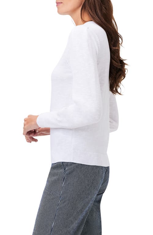 Nic + Zoe Slub Cotton Blend Sweater In White