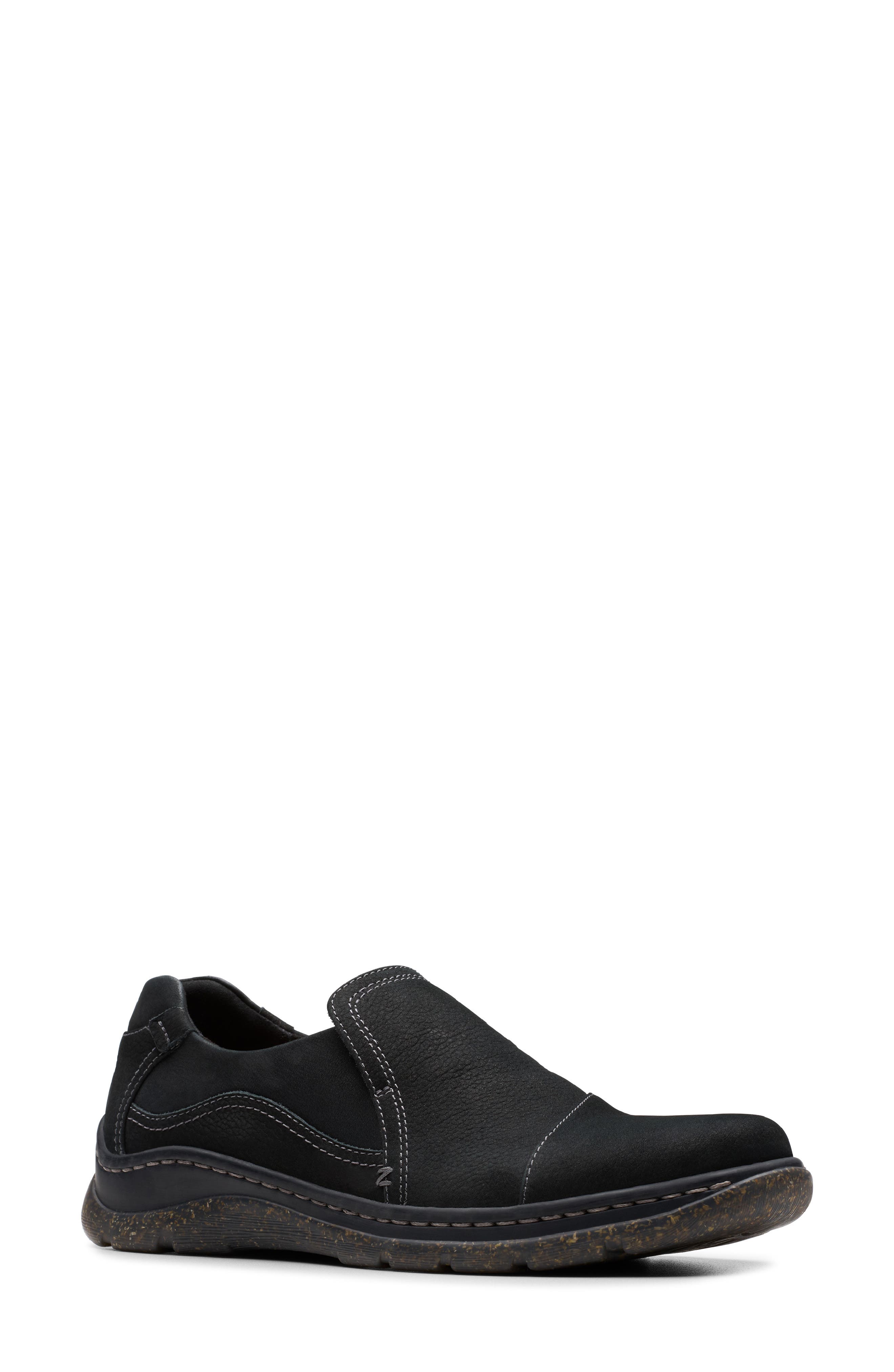 Clarks<sup>®</sup> Orlene Slip On Sneaker, Main, color, Black Leather