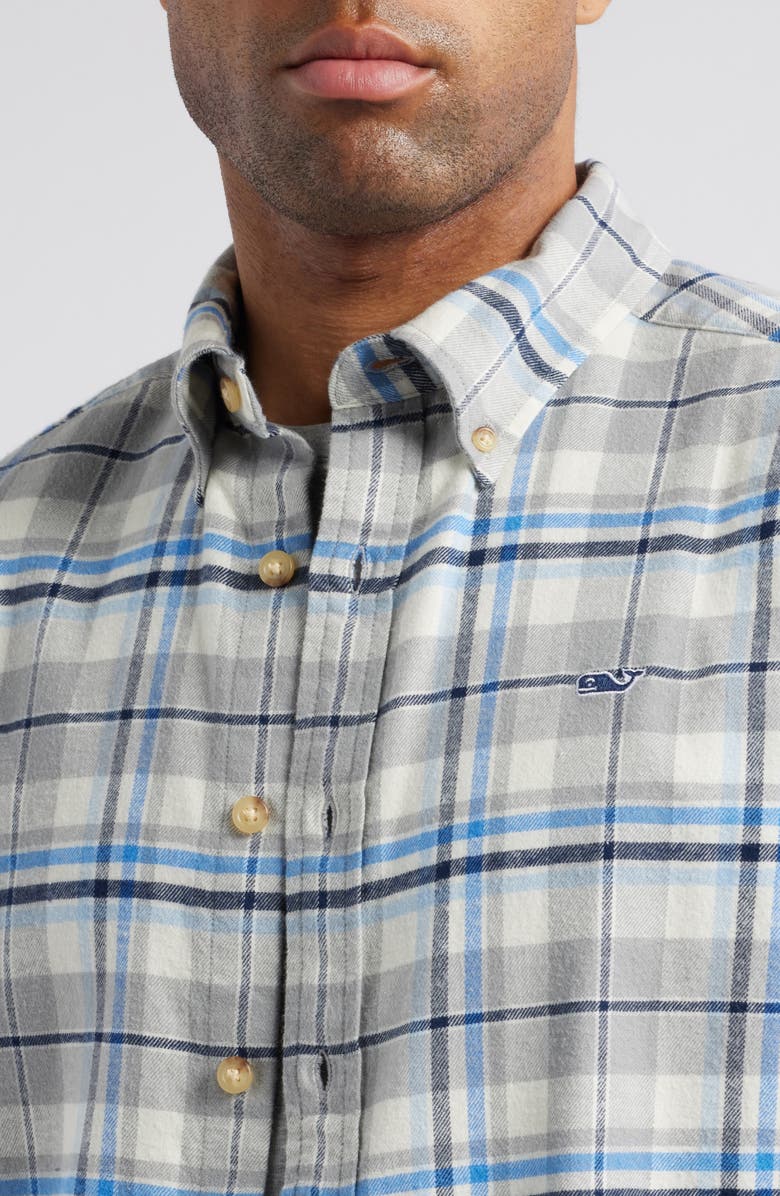 vineyard vines Plaid Stretch Cotton Flannel Button-Down Shirt, Alternate, color, 