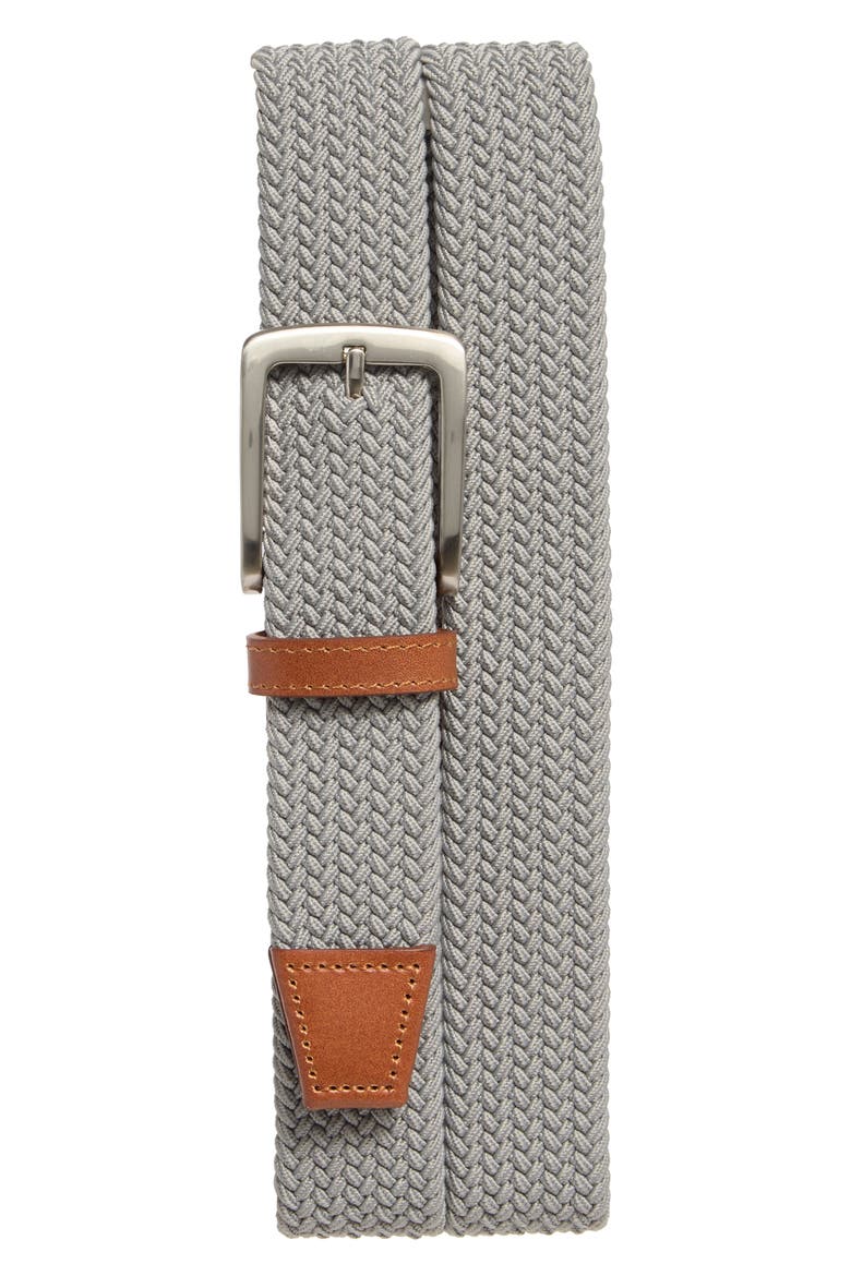 Woven Stretch Belt, Main, color, GREY KNIT