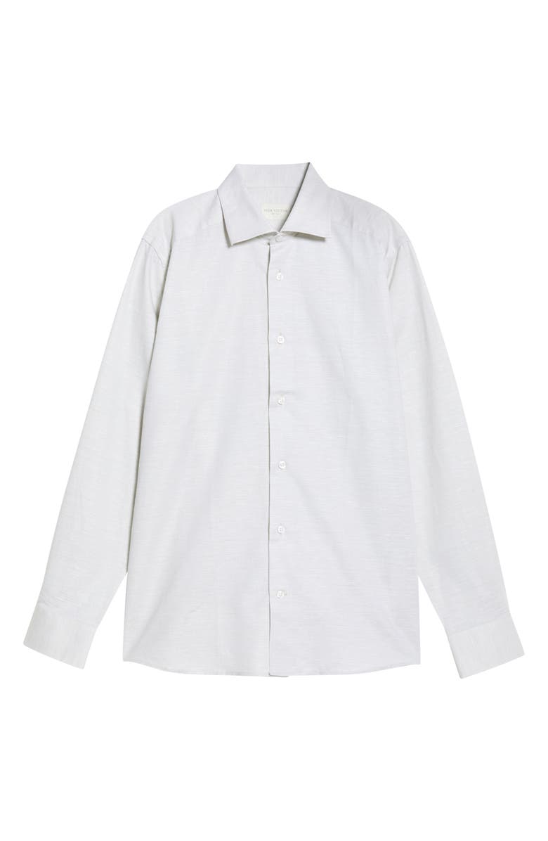 Jack Victor Danforth Stretch Cotton & Linen Blend Dress Shirt, Alternate, color, Sage