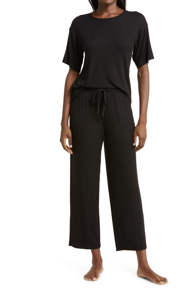 Moonlight Eco Easy Rib Pajamas, Main, color, BLACK