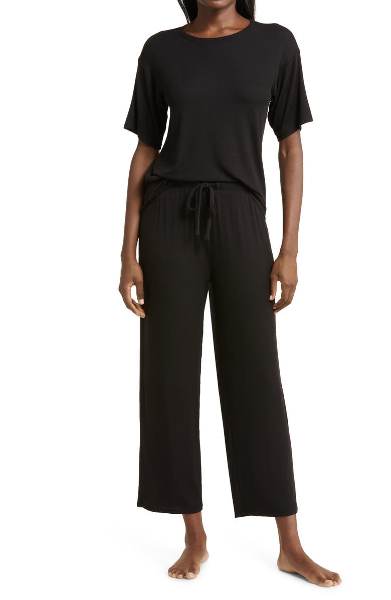 Nordstrom Moonlight Eco Easy Rib Pajamas, Main, color, Black