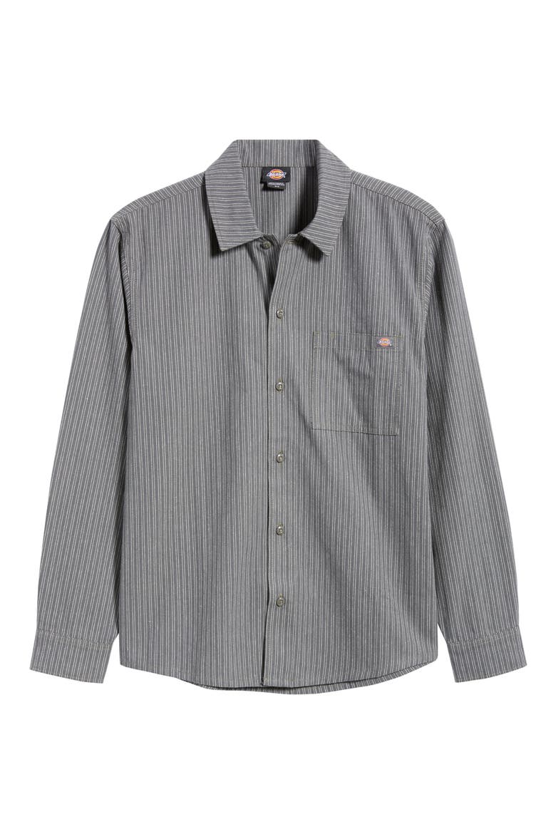 Lima Loose Fit Pinstripe Cotton Twill Button-Up Shirt (Men