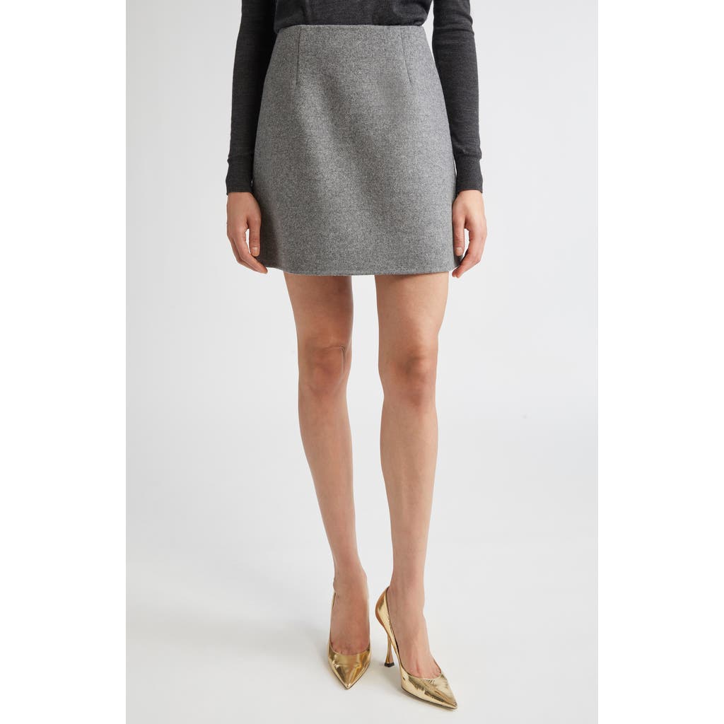 Carolina Herrera Virgin Wool Mini Skirt In Gray