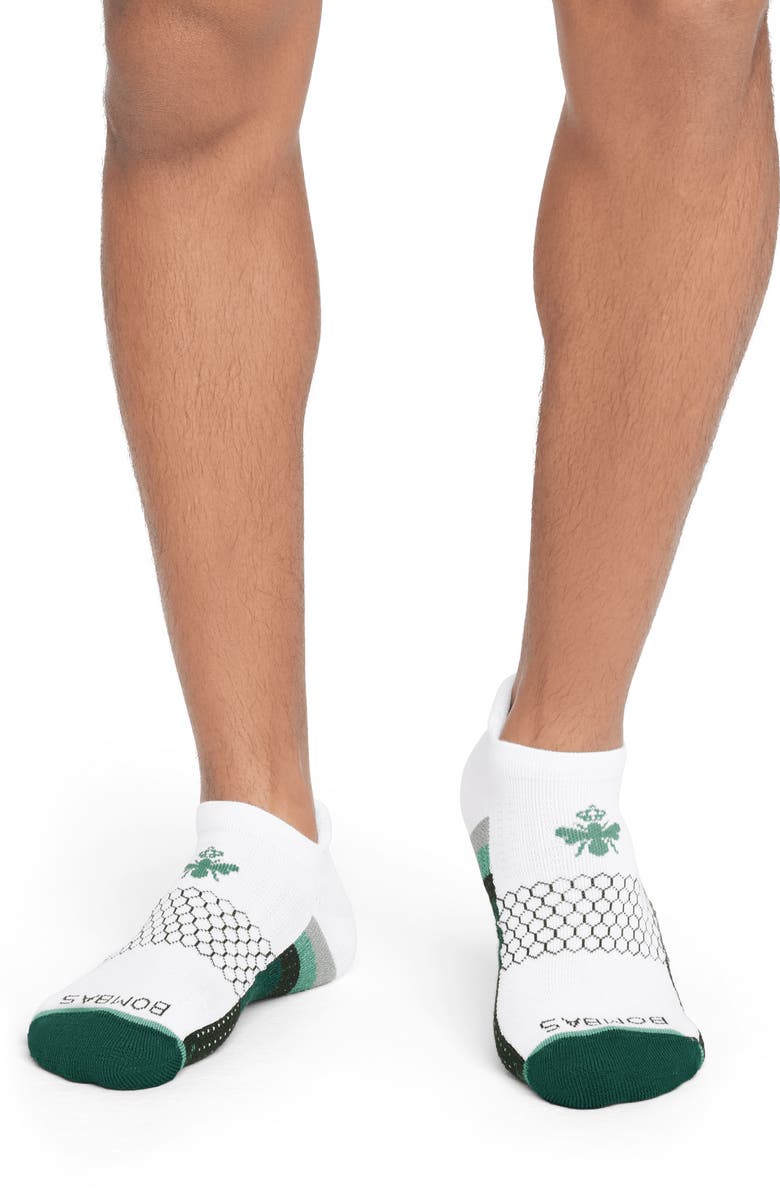 Bombas Solid Contrast Toe Golf Ankle Socks, Alternate, color, Forest Green / Blue