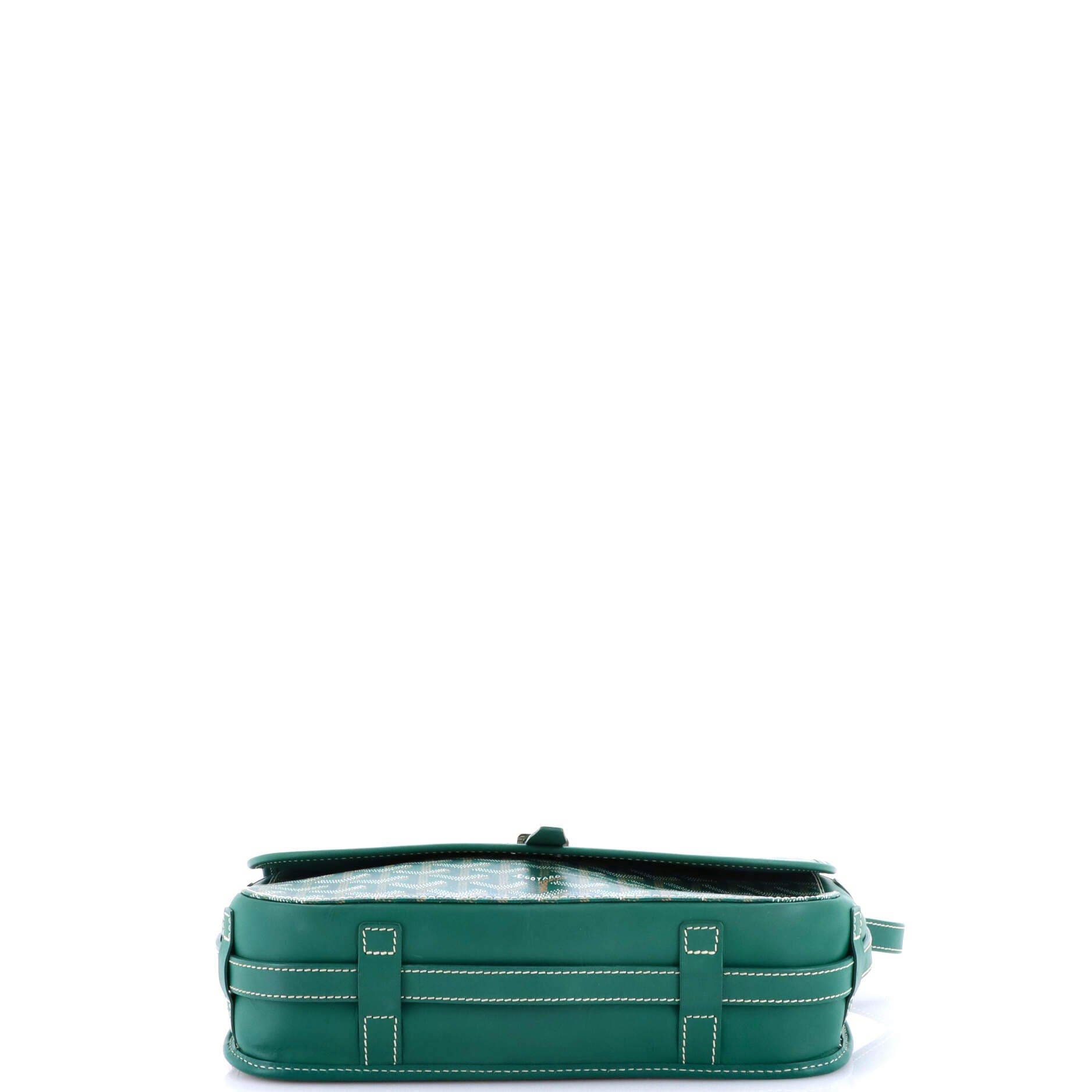 Pre-Owned Goyard Belvedere II Messenger Bag Coated Canvas MM, Alternate, color, Green