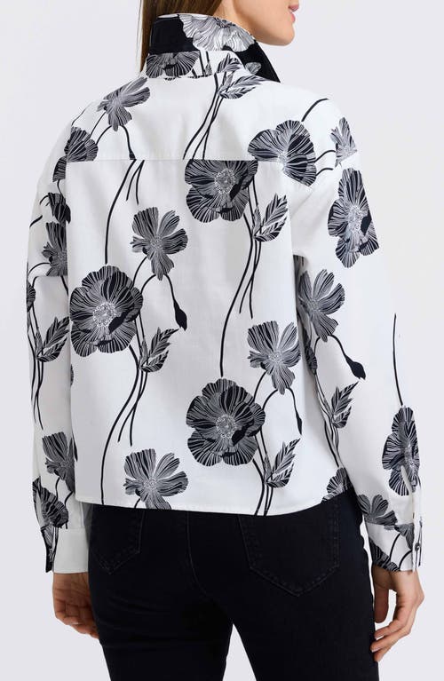 Foxcroft Marina Poppy Print Cotton Button-up Shirt