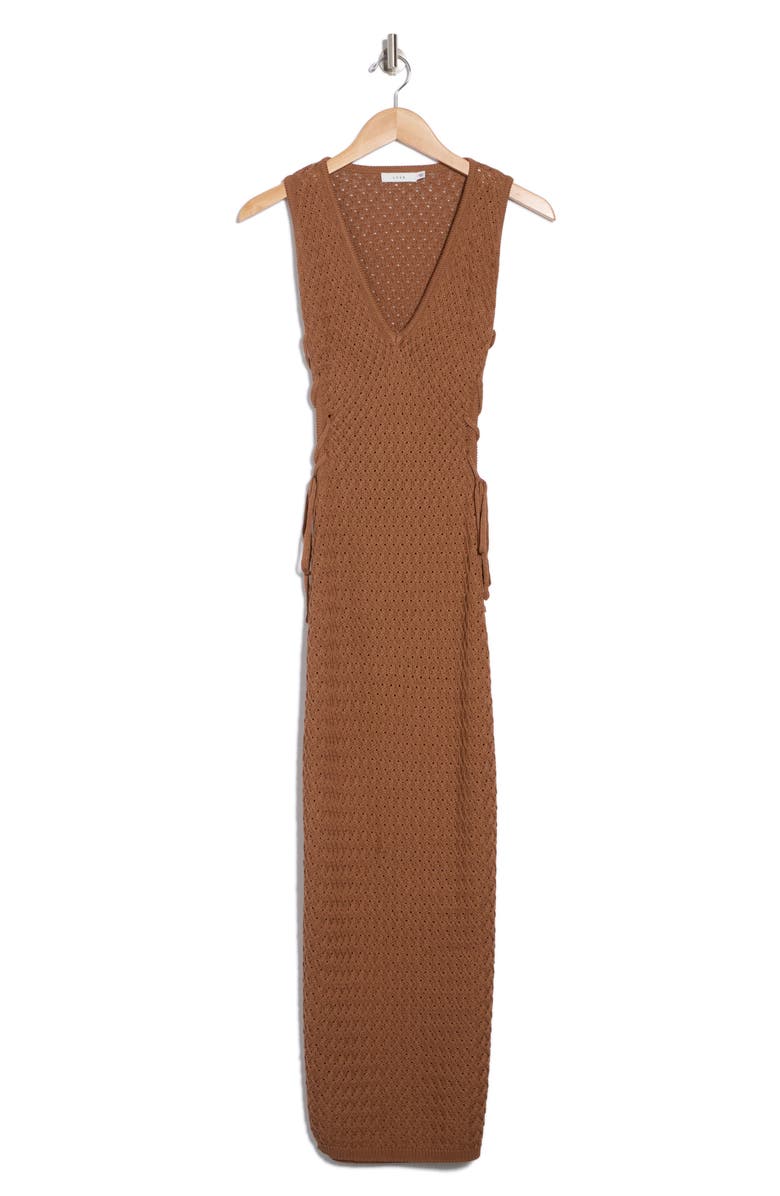 Lush Openwork Side Tie Cover-Up Maxi Dress, Alternate, color,