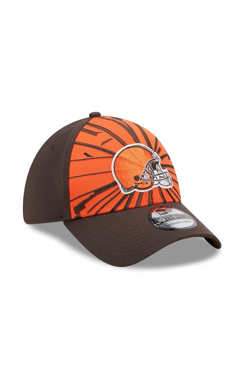 New Era Men's New Era Orange/Brown Cleveland Browns Shattered 39THIRTY Flex Hat, Alternate, color, 