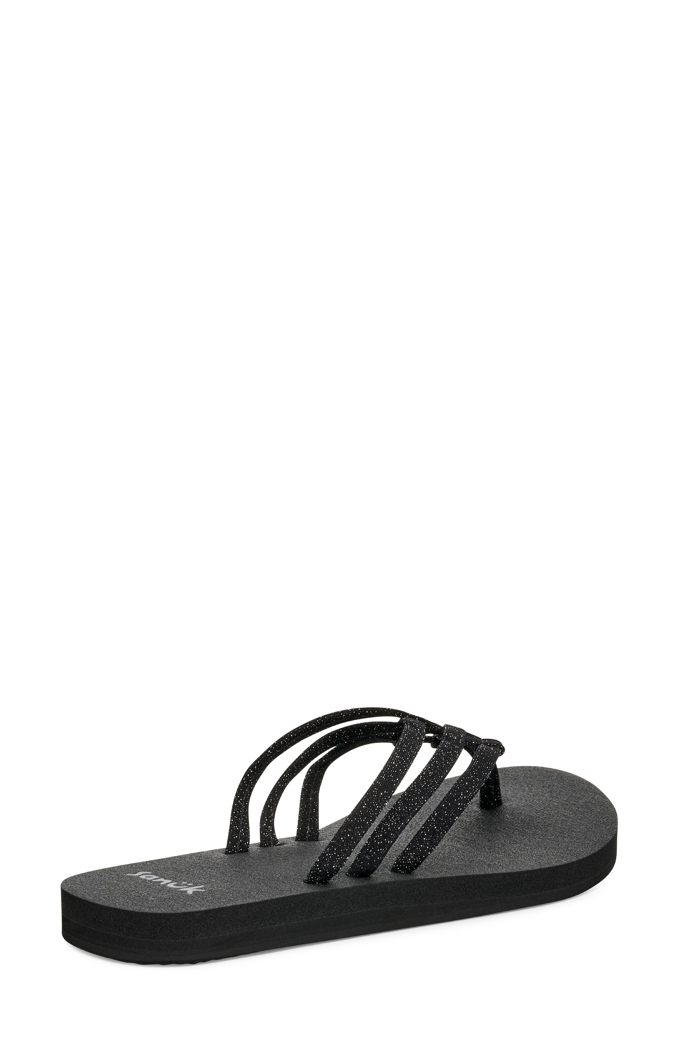 Sanuk Yoga Sandy II Flip Flop, Alternate, color, Black