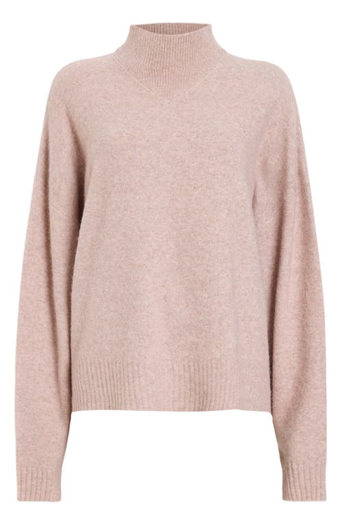 Shop Allsaints Asha Oversize Mock Neck Sweater In Pashmina Pink
