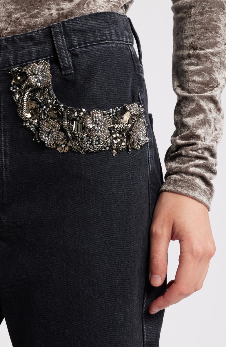 FRAME The Beaded Hang Cropped Straight Leg Jeans, Alternate, color, Portia