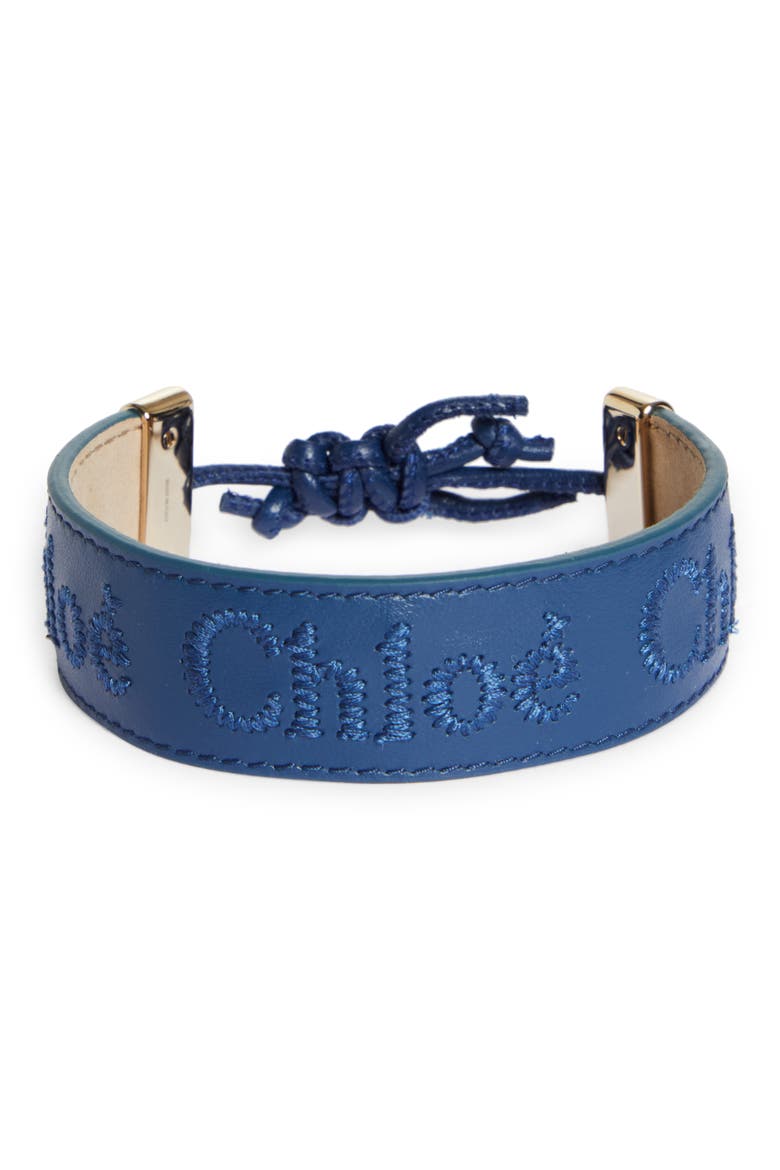 Woody Leather Bracelet, Main, color, DEEP DENIM