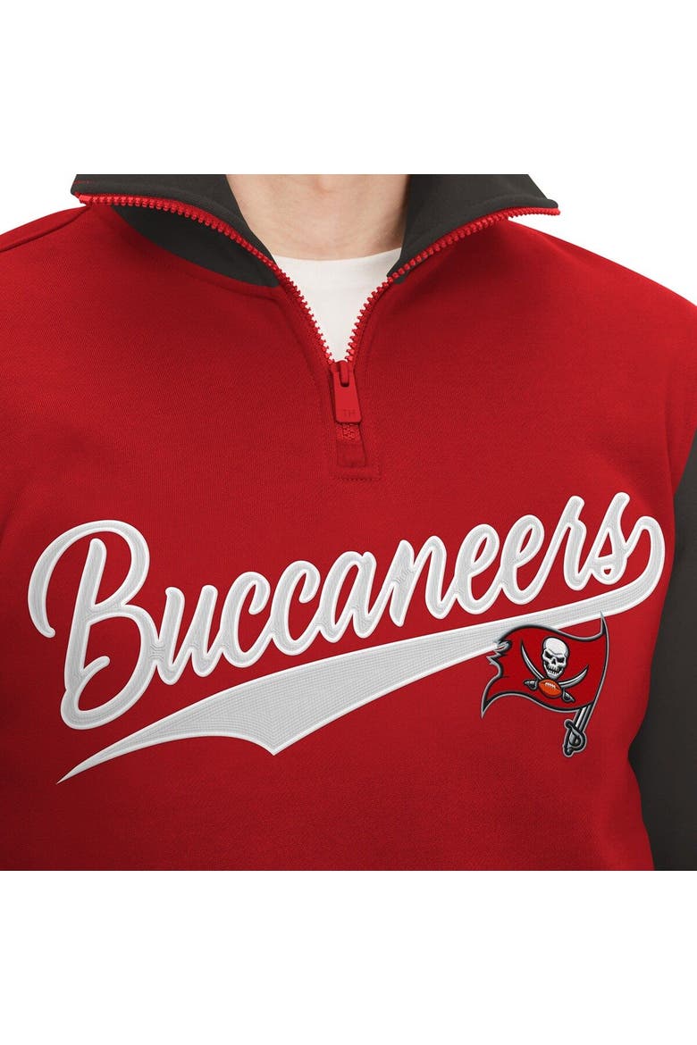 Men's Tommy Hilfiger Red/Pewter Tampa Bay Buccaneers Aiden Quarter-Zip Sweatshirt, Alternate, color, Red