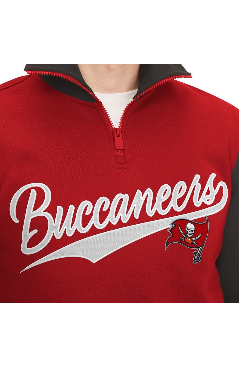 Tommy Hilfiger Men's Tommy Hilfiger Red/Pewter Tampa Bay Buccaneers Aiden Quarter-Zip Sweatshirt, Alternate, color, Red
