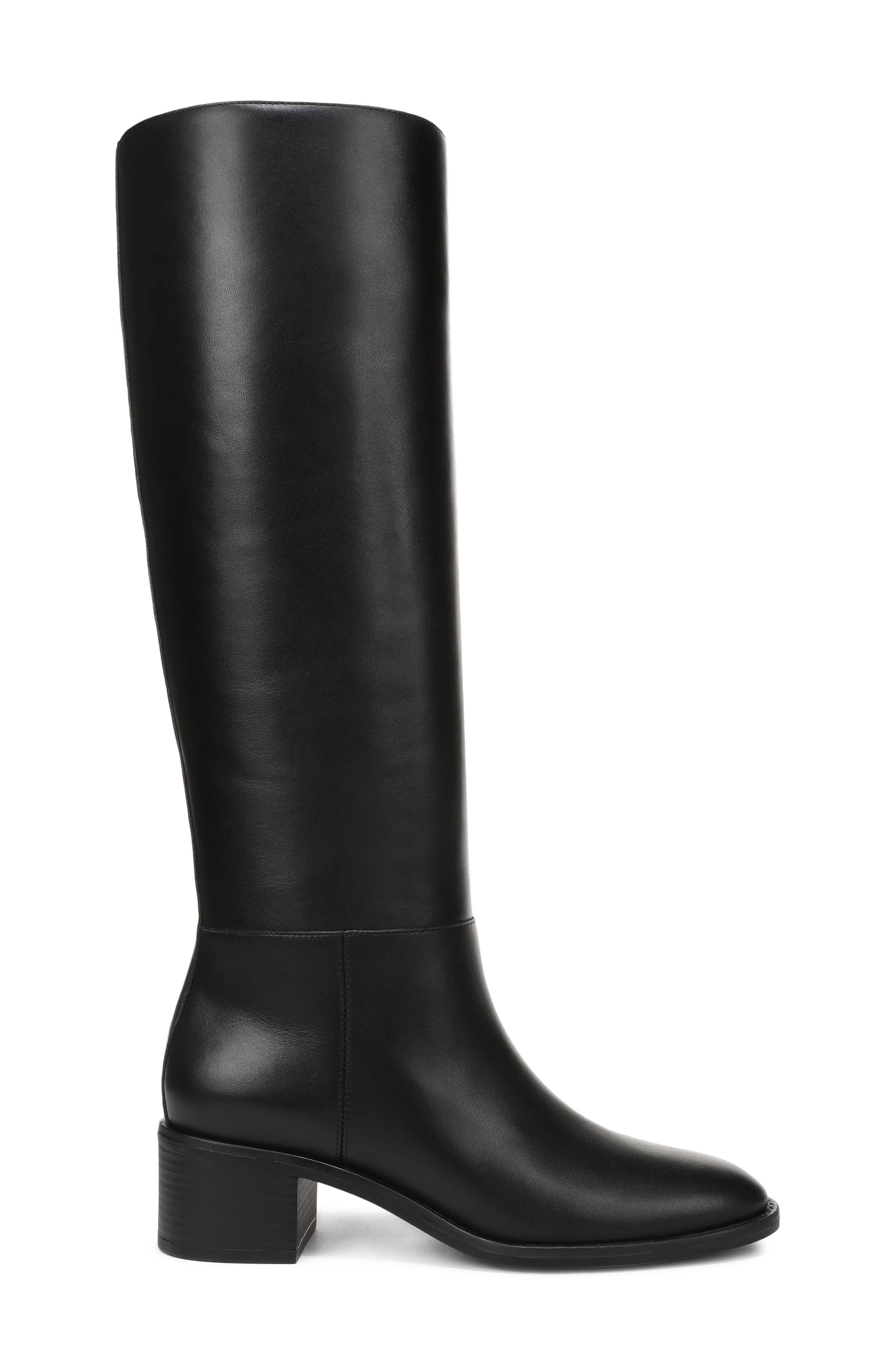 Pace Knee High Leather Boot, Alternate, color, BLACK CALF